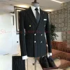 2025 Men's High-End Boutique Suit Stripe Trousers Set Wedding Party Fashion Business Casual Trendy Two-Piece Ensemble
