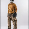 25SS New American Retro Dirty Old Wind Wasteland Wind Splicing Fault Loose Casual Men's Trousers