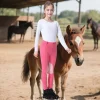 Winter Girls Equestrian Clothing Horse Riding Pants With Front-Zip Knee-Patches Nylon Pockets For Kids