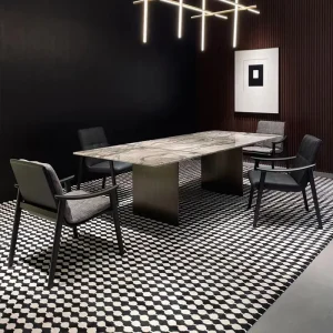 &c Gainsville Furniture Luxury Rectangle Table Natural Stone Marble Top Natural Marble Dining Table