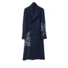TOP-YAMAMOTO Japanese original design Dark and niche black embroidered trousers, triacetate trench coat